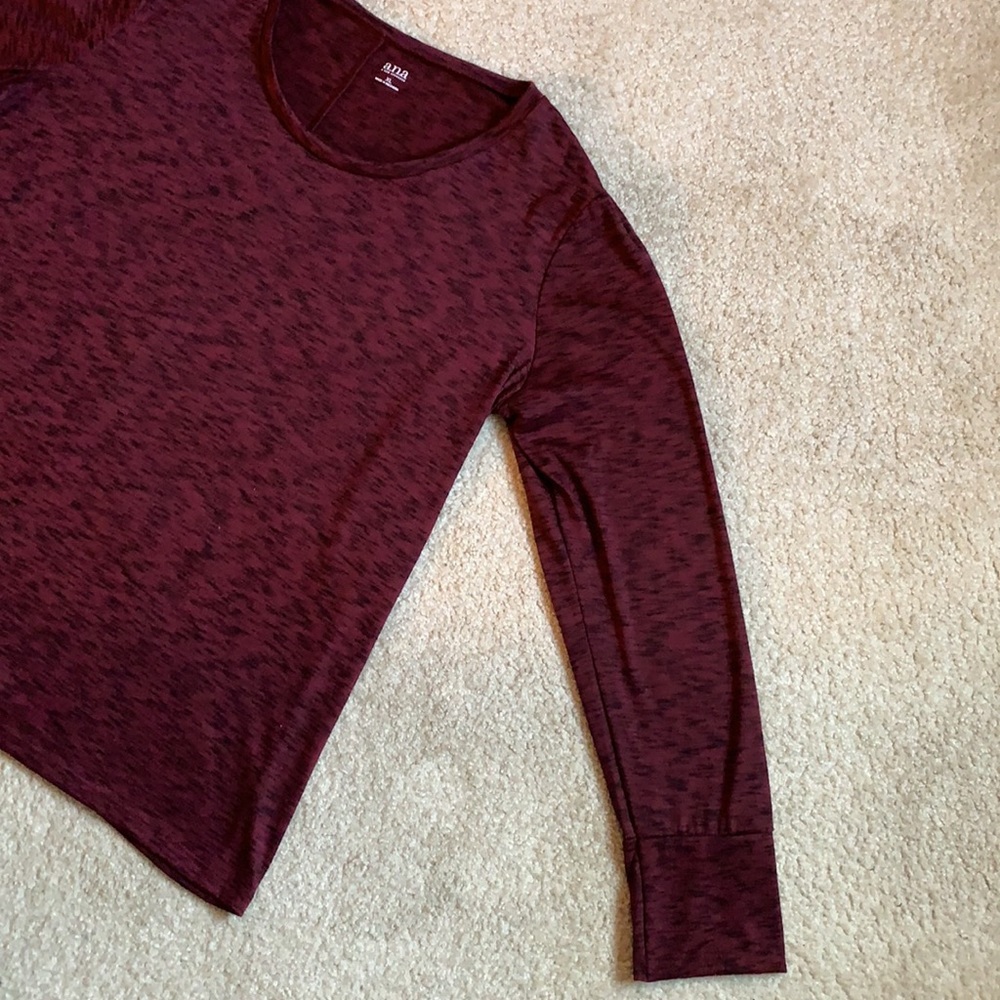 Ana women’s long sleeve burgundy/black top size XL - Picture 5 of 7